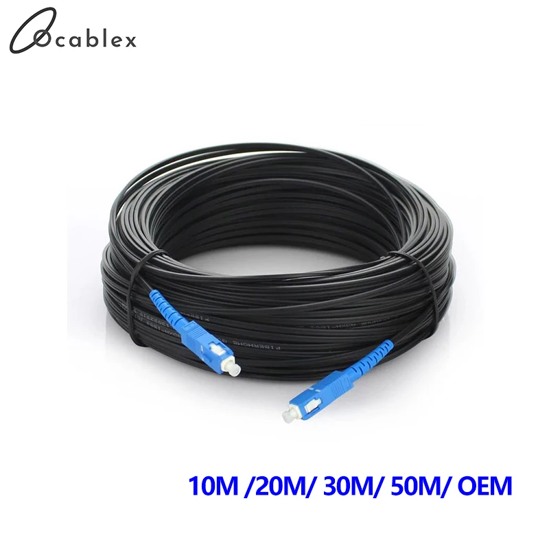 Outdoor Drop Cable SC UPC Simplex FTTH Drop Patch Cable Singlemode Single Fiber Fiber Optic Patch Cord