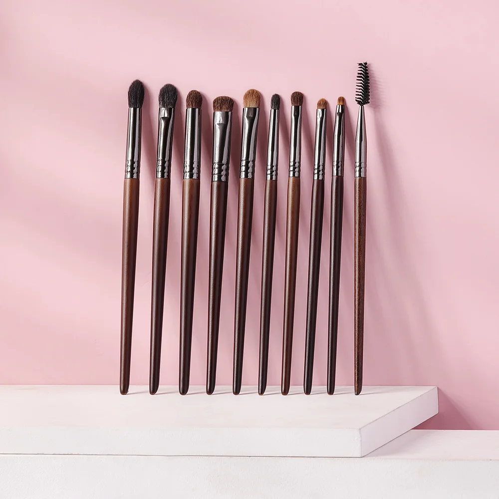 BETHY BEAUTY 10 PCS Brow Brush Blending Makeup Brush Set Cosmetic Spolie Contouring Brushes For Make Up Cream Crease Shading