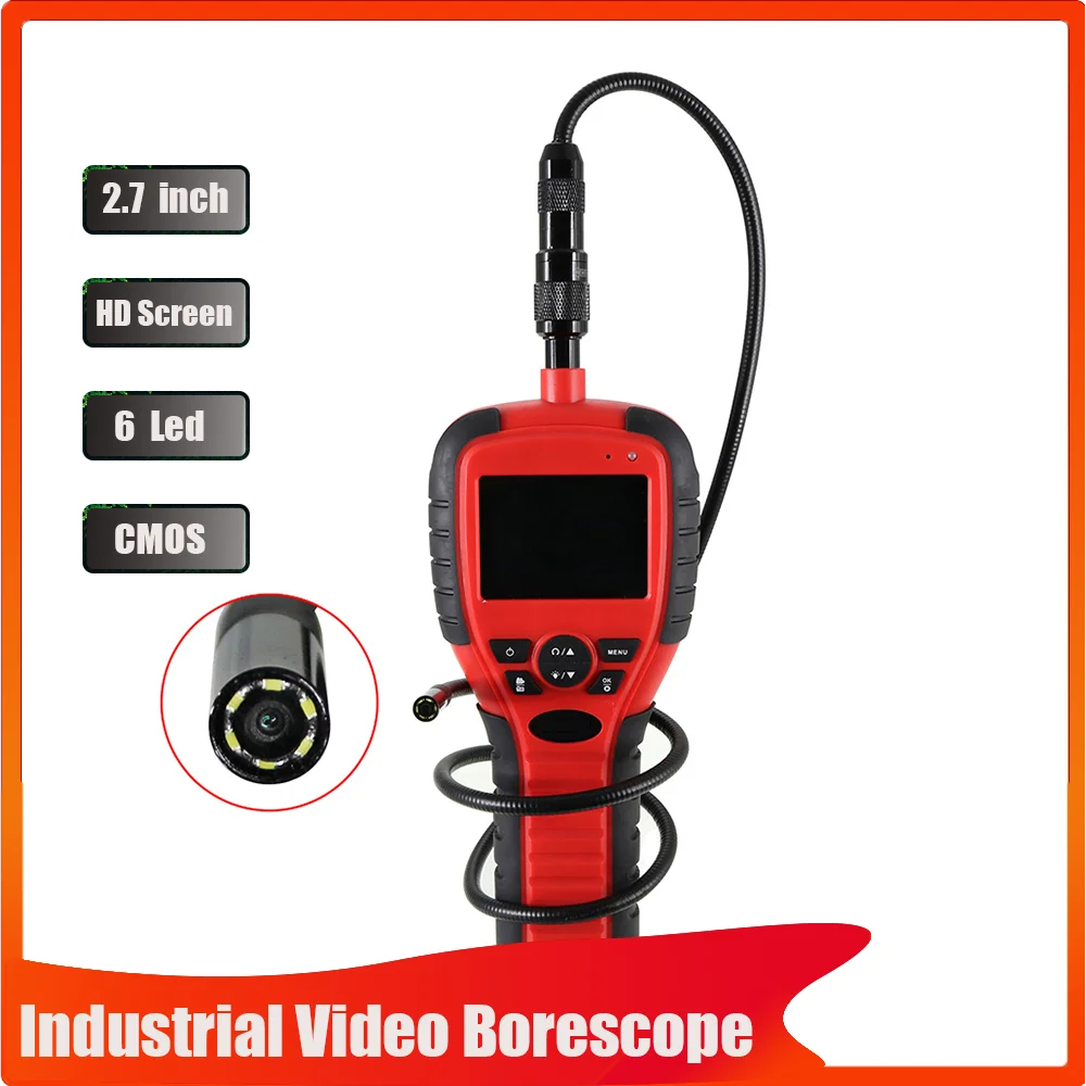 Handheld Flexible Industrial Endoscope-Borescope Check Engine Detail Car Care Equipment Inspection 2-Way Articulating Rod Camera