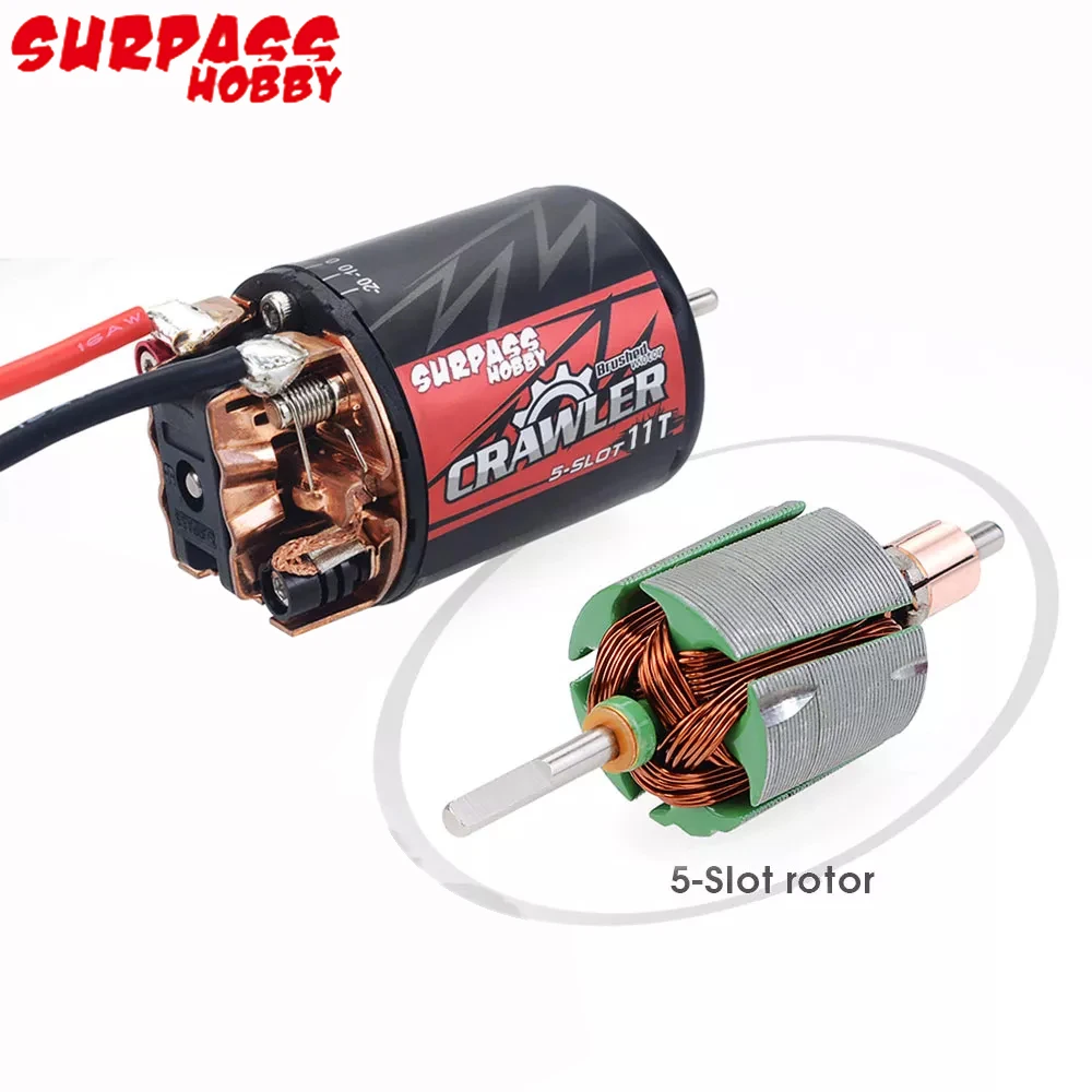 Surpass Hobby 540 550 10T 11T 12T 13T 16T 20T 5-Slot Brushed Motor Waterpoof 60A/80A ESC For RC HSP HPI Tamiya Kyosho WLtoys Toy