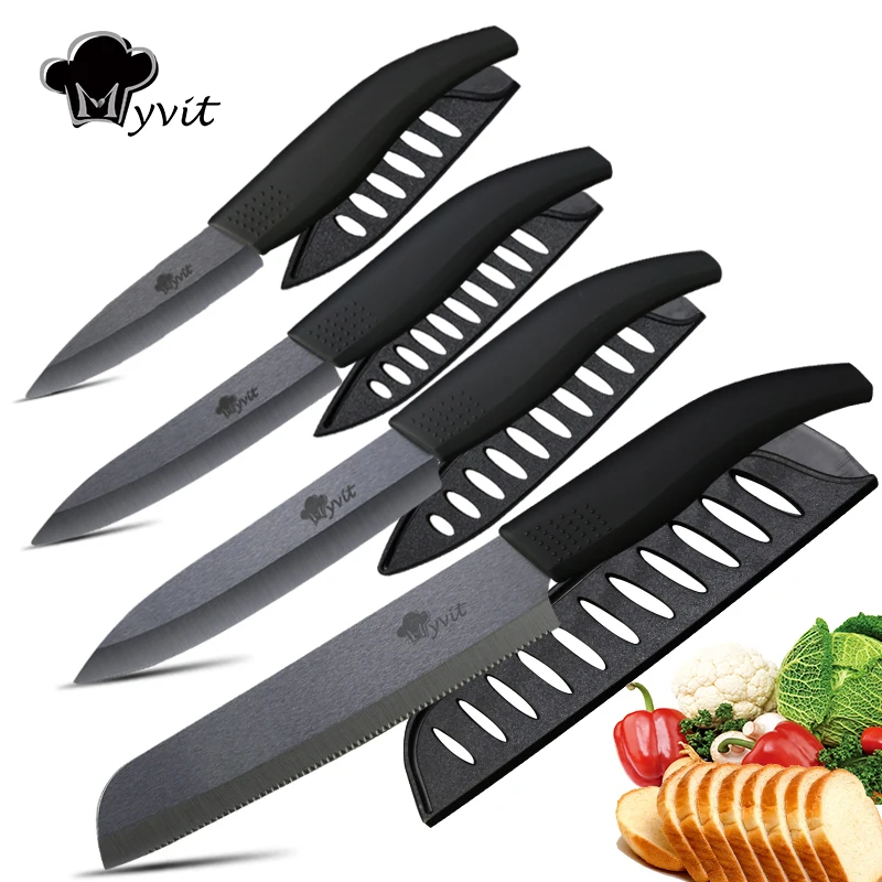 

Ceramic Knives 3 4 5 6 inch Chef Black Zirconia Ceramic Blade Single Knife for Kitchen 4 Colors Handle Japanese Cooking Tools