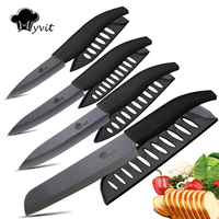 Ceramic Knives 3 4 5 6 inch Chef Black Zirconia Ceramic Blade Single Knife for Kitchen 4 Colors Handle Japanese Cooking Tools