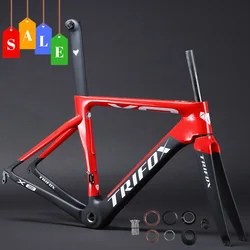 Carbon Road Bike Frame Cycling Bicycle Frameset TRIFOX X8QR Frame+Fork+Seatpost（Max Wheels & Tire 700 x 25C V Brake BSA - BB68）