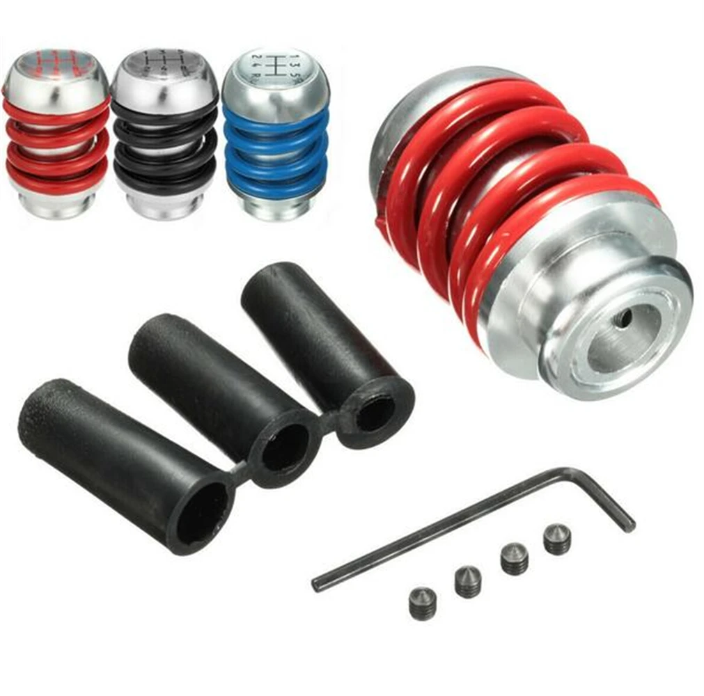 

Car Spring 5 Speed Universal Aluminum Manual Car Gear Shifter Stick Shift Knob Lever