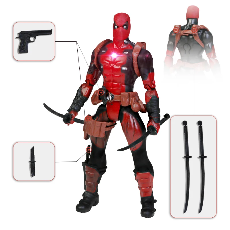 Marvel avengers deadpool figuras articulações móveis 6 polegada modelo bonecas pvc figura de ação anime presente natal meninos