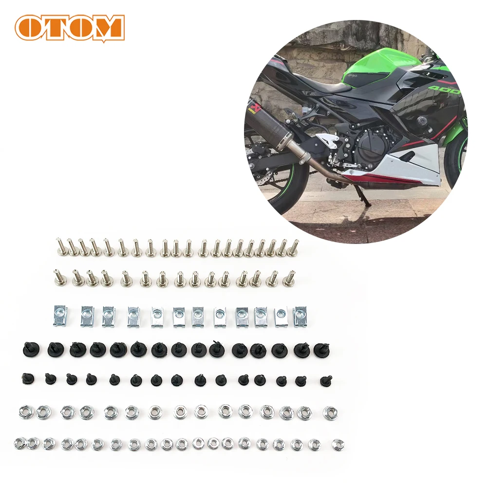 OTOM Motorcycle Large Displacement Full Vehicle Appearance Screws Fairing Bolt Fastener Clips Cap 92015-1757 For KAWASAKI ZZR600