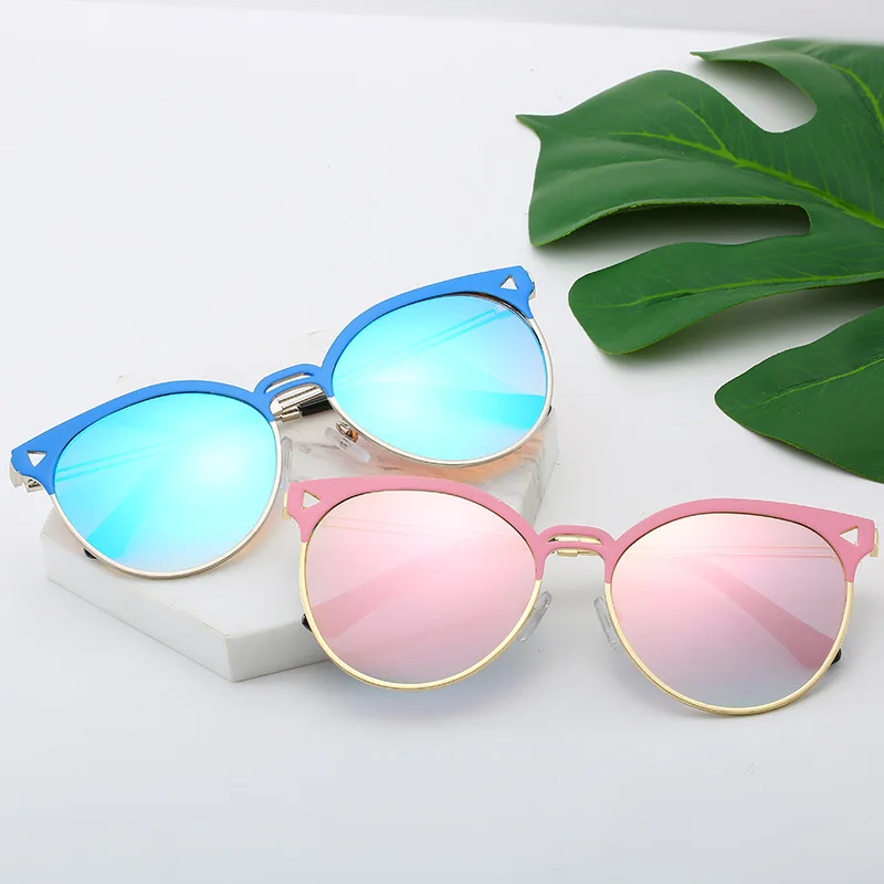 New Metal Sunglasses Color Film Anti-ultraviolet Net Red with The Same Sunglasses Hipster Men and Women Sunglasses