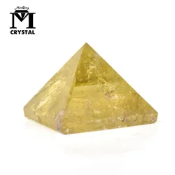 Natural Citrine Pyramid Yellow Quartz Crystal Fashion Energy Healing Feng Shui Egypt Egyptian Stone Ornament Home Decor