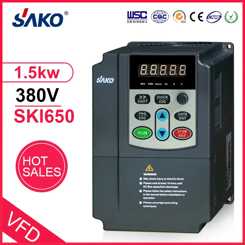 SAKO 1.5KW 380V Solar Photovoltaic Compressed Water Pump Power Inverter Converter of DC-to-AC 380V Triple (3) Phase Output