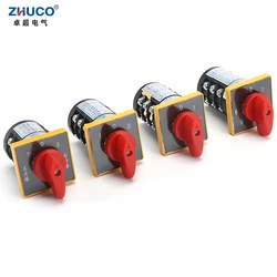 ZHUCO HZ5B-20/D242.2 D303.3 0-4.3 0-6.3 20A 660V Silver Contact Rotary Cam Transfer Combination Universal Changeover Switch