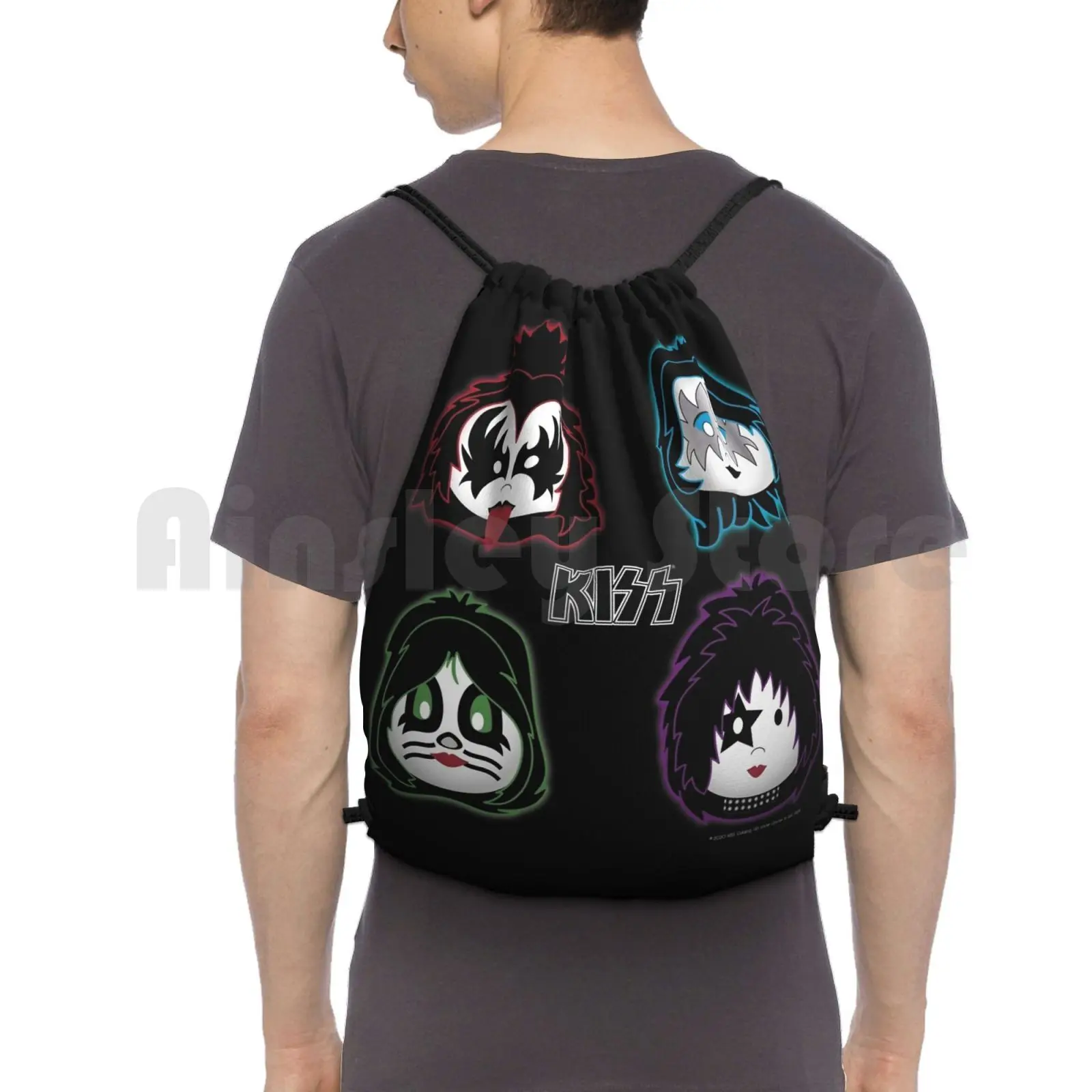 Kiss Band-Solo-Cute Design For Kids Backpack Drawstring Bag Riding Climbing Gym Bag Kiss Kiss Fan Art Kiss Band Kiss Music