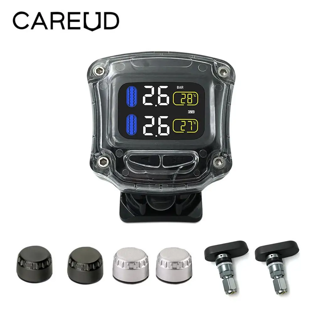 CAREUD M3-B Wireless Motorcycle TPMS Tire Pressure Monitoring System TPMS Motorcycle Tire Pressure Sensor Fast Charging tools