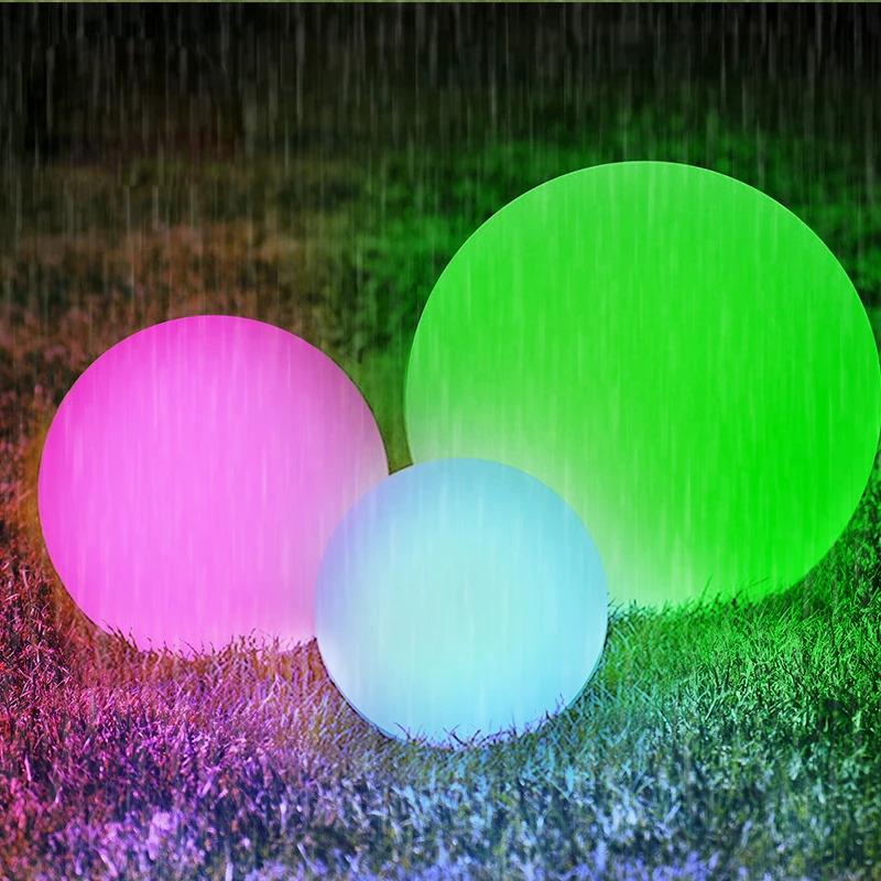 Outdoor Garden LED Ball Lights Landscape Lawn Street Lamps Waterproof 16 Colors Changebale Rechargebale Anti-drop PE Material