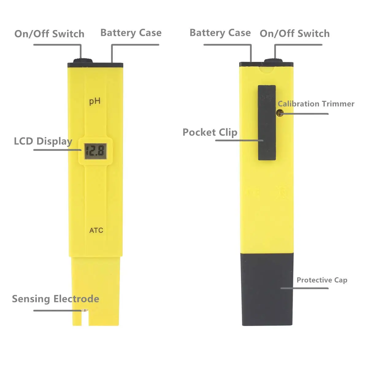 Digital PH Meter Pen PH Tester 0.01 PH High Accuracy with 2 Standard PH Buffer Powders for Drinking Pool Soil Aquarium Water