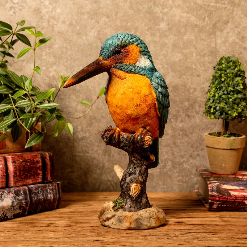 American Simulation Jay Bird Resin Adornments Study Room Store Figurines Crafts Home Livingroom Desktop Sculpture Accessories