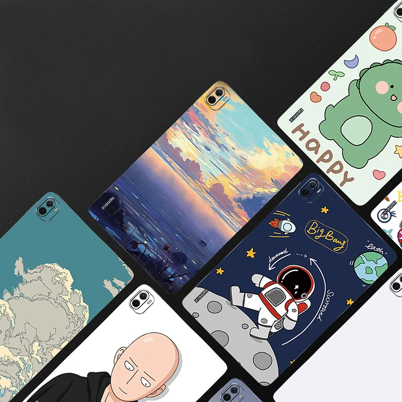 3M Material Full Cover Watercolor Decal Skin For Xiaomi Mi Pad 5 Pro Cartoon Aurora Cute Girl Matte Protector Sticker Film Case