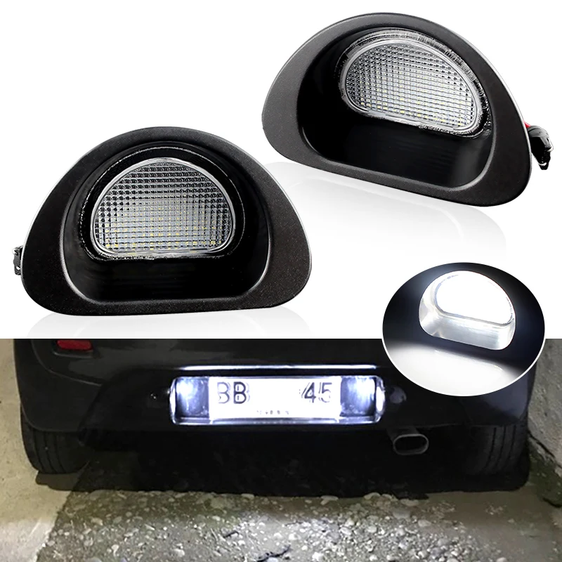 2szt Białe oświetlenie tablicy rejestracyjnej LED do CITROEN C1 2005-13 dla Peugeot 107 2005-14 Automatyczne oświetlenie tablicy rejestracyjnej LED Stylizacja samochodu