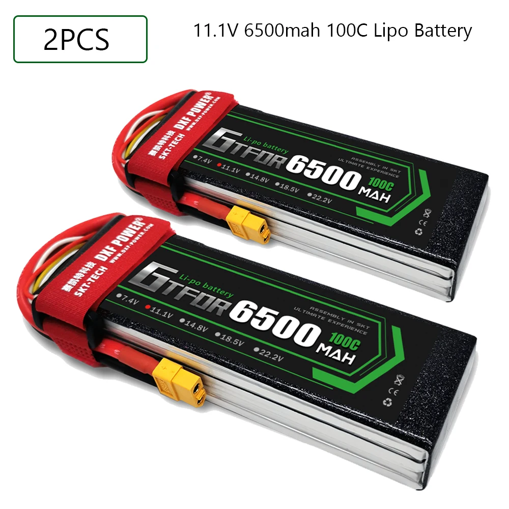 

GTFDR 3S 11.1V 6500mah 100C-200C Lipo Battery 3S XT60 T Deans XT90 EC5 For FPV Drone Airplane Car Racing Truck Boat RC Parts