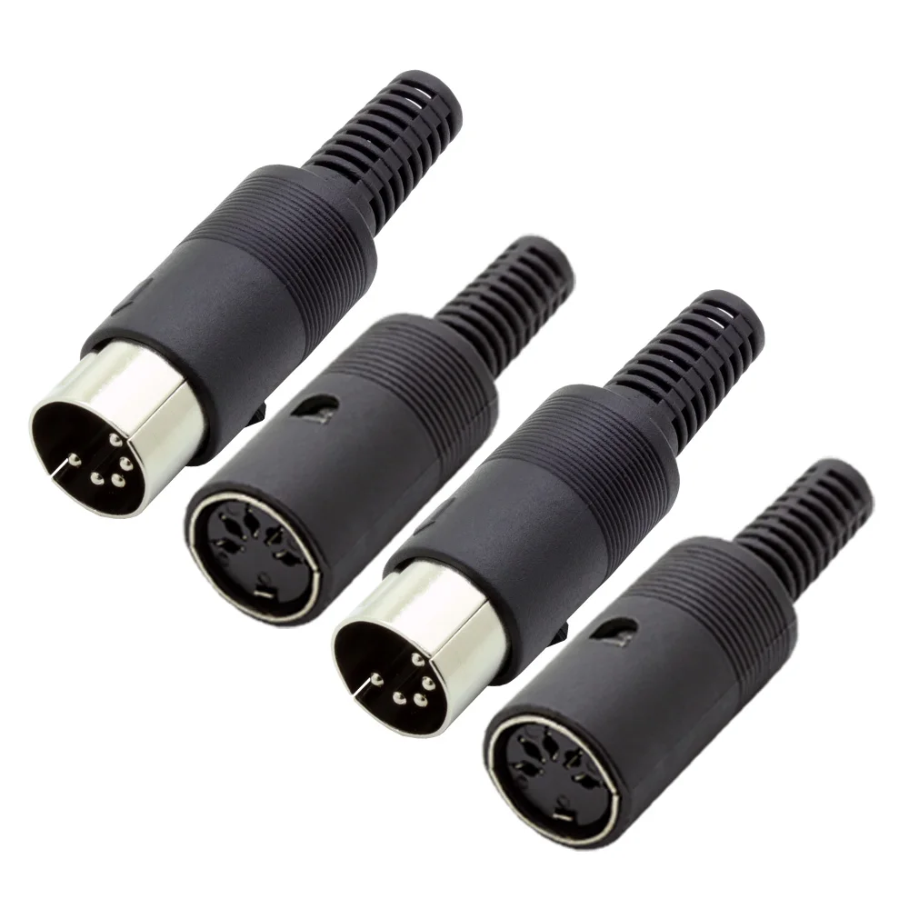 10pcs 3/4/5/6/7/8/13 Pins DIN Connector Male/Female DIN Plug Jack Socket Connector Chassis Cable Mount With Plastic Handle