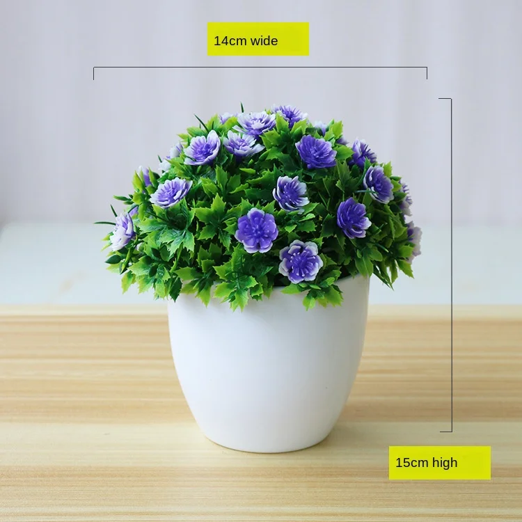 1pc Künstliche Pflanzen Bonsai Kleine Blume Topfpflanzen Gefälschte Blumen Topf Ornamente für Home Dekoration Hotel Garten Decor – Detail 2