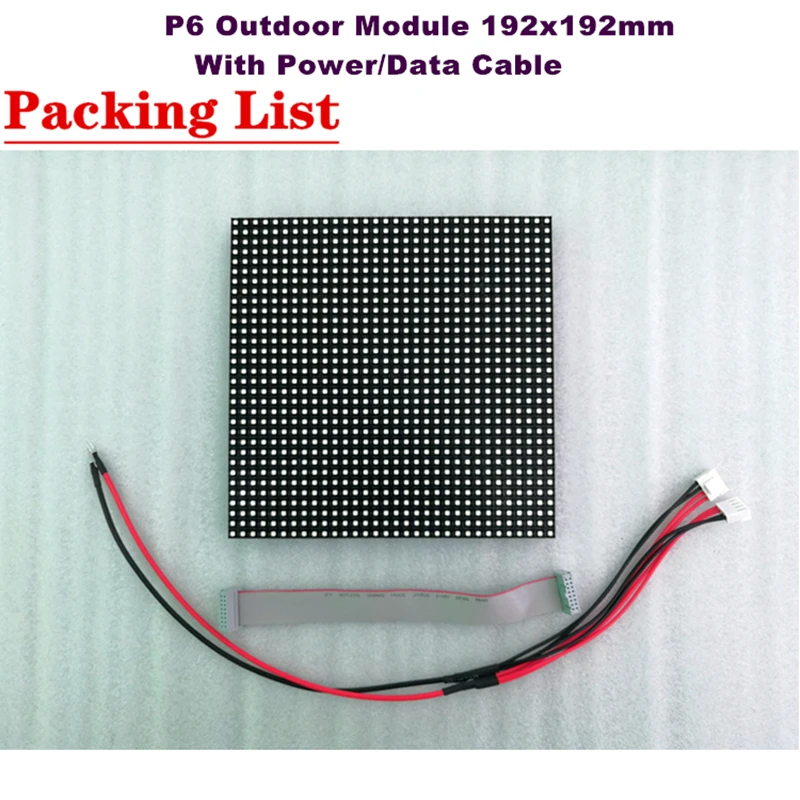 Módulo exterior completo da exposição do diodo emissor de luz do painel 192x192mm 32x32Pixel da matriz P6 do diodo emissor de luz
