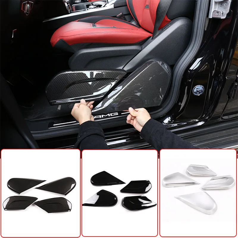 ABS Glossy Black Carbon Fiber Car Seat Side Trim Panel Accessories For Mercedes Benz G Class W464 2019 2020 2021 2022