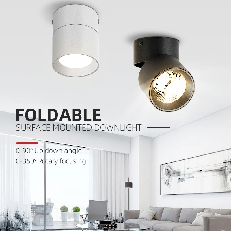 Foldable Led Track Lights Surface Mounted Spotlights Adjustable Angle Track Lighting Spot Led Light Lamp For Home Kitchen Store