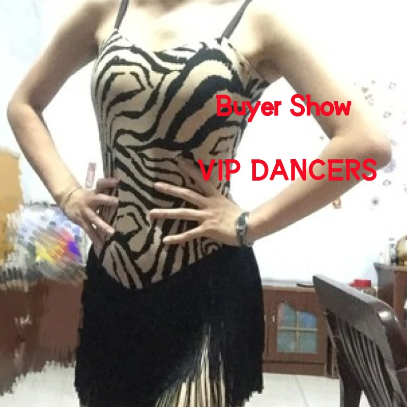 2021 Latin Dance Dress For Women Fringed dress Leopard Sleeveless Dress New Practice Clothes Latin Competition Dress SL4350