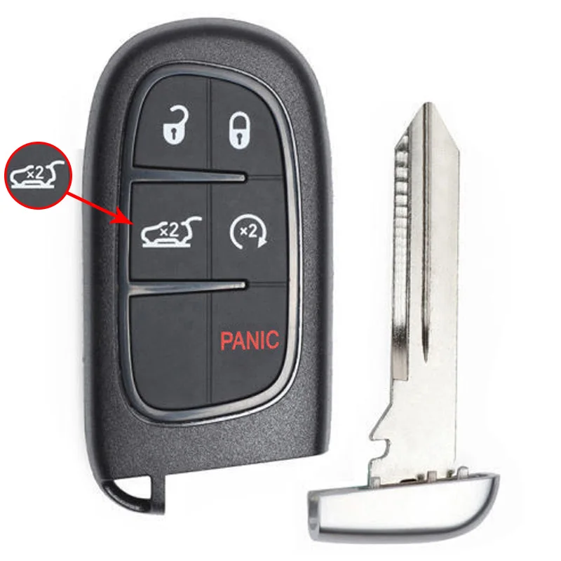 Keyecu GQ4-54T Slimme Afstandsbediening Autosleutelzakje 3 4 5 Knoppen 433 MHz 4A PCF7953M Chip voor Jeep Cherokee 2014 2015 2016 2017 2018 2019