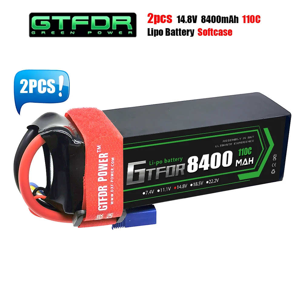 

GTFDR Battery Lipo 2S 3S 4S 7.4V 11.V 14.8V 8400mah 8000mah 6750mah 6500mah 5200mah XT60 for RC Radio Controll Car Buggy Arrama