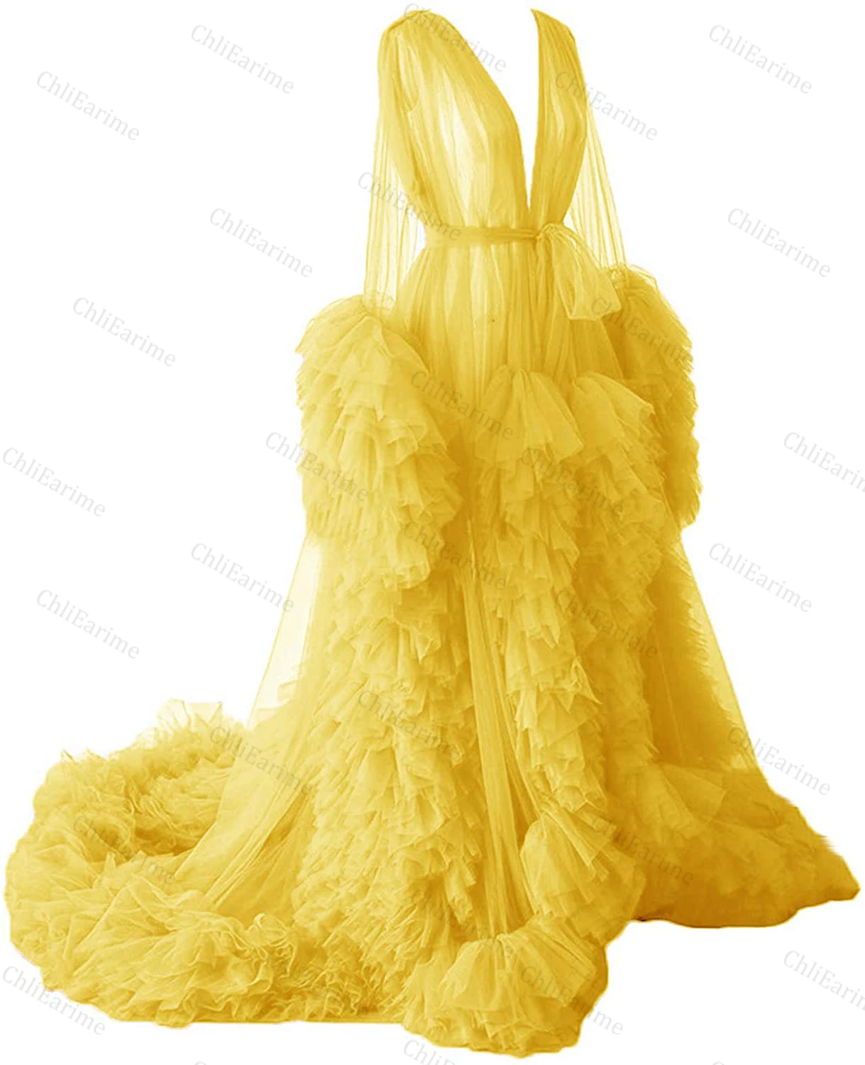 Ladies Dressing Gown Perspektive Sheer Long Robe Fluffy Dessous Fotografie