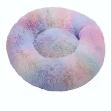 Round plush pet bed for cats and dogs #6