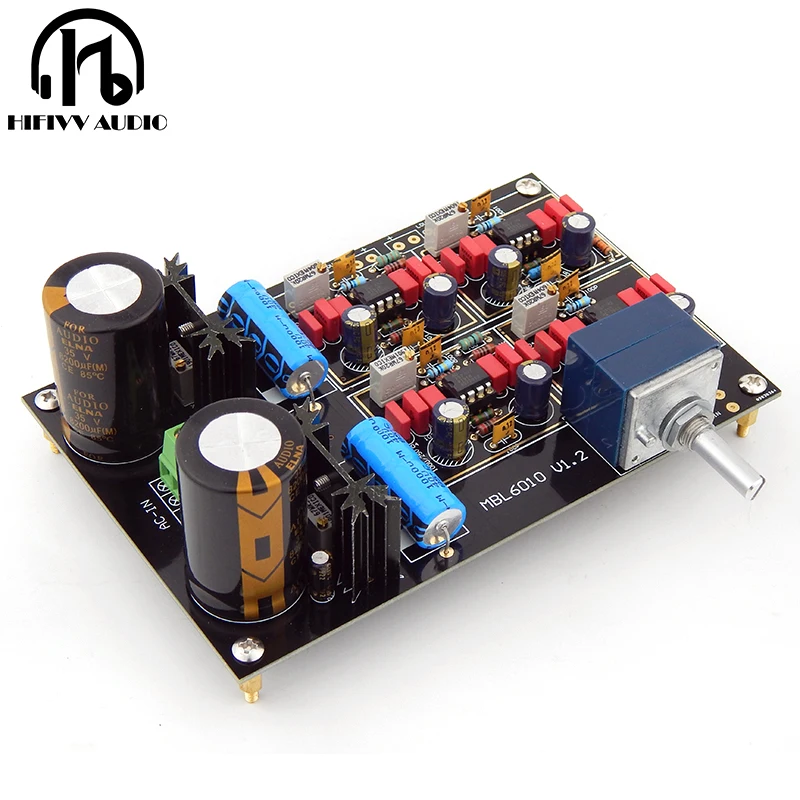 

MBL6010 Front Stage Preamplifier Board JRC5534 OP AMP Black-Gold Edition German MBL6010D Preamp HIFI Audio Amplifier WIMA kits