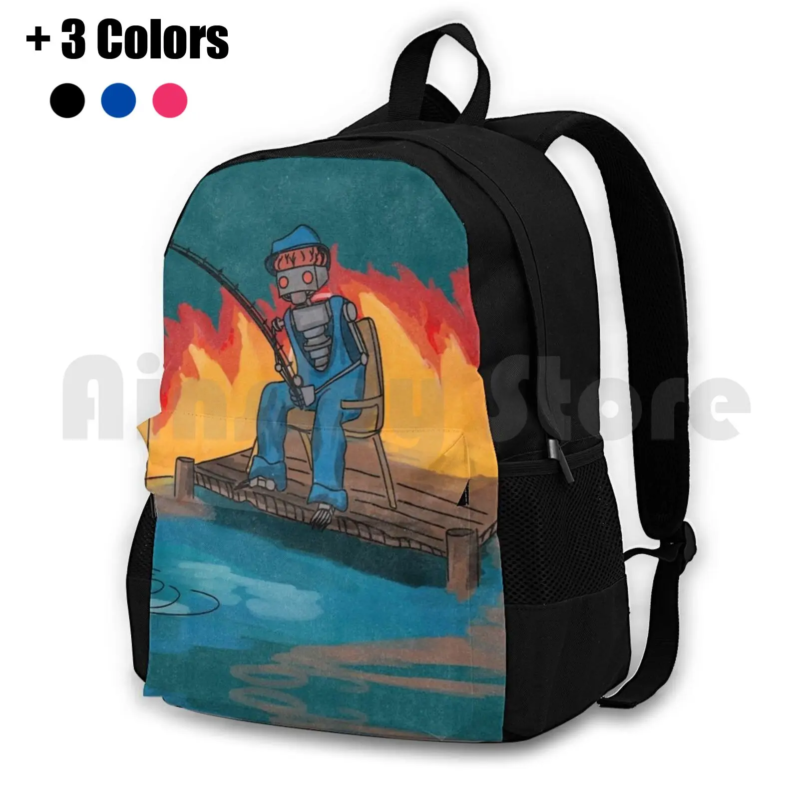 King Gizzard And The Lizard Wizard-Han Tyumi Painting Outdoor Hiking Backpack Waterproof Camping Travel King Gizzard And The