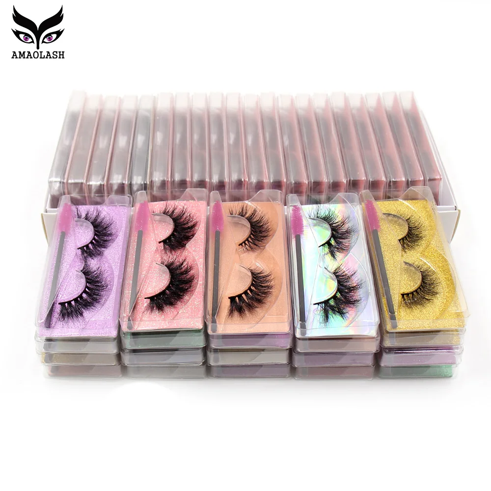 5D Mink Hair 10/100 Pairs 3D Mink Lashes in Trays Wispy Cross  Mink Collection Natural Long Wispy Mink Eyelashes False Eyelashes