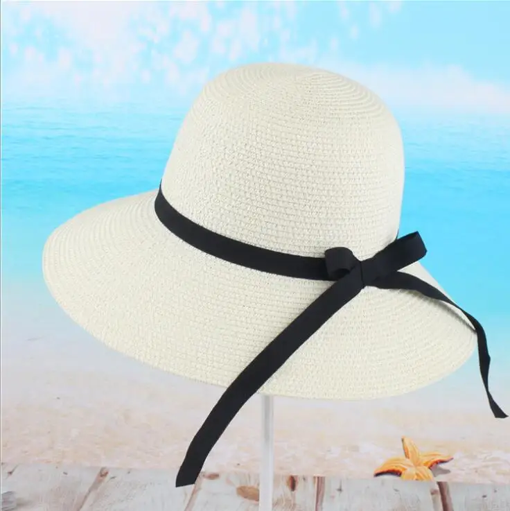 2024 Summer paper straw hat big brim bowtie women's hat cool nice hats for women sun hat beach hat high quality straw women hat