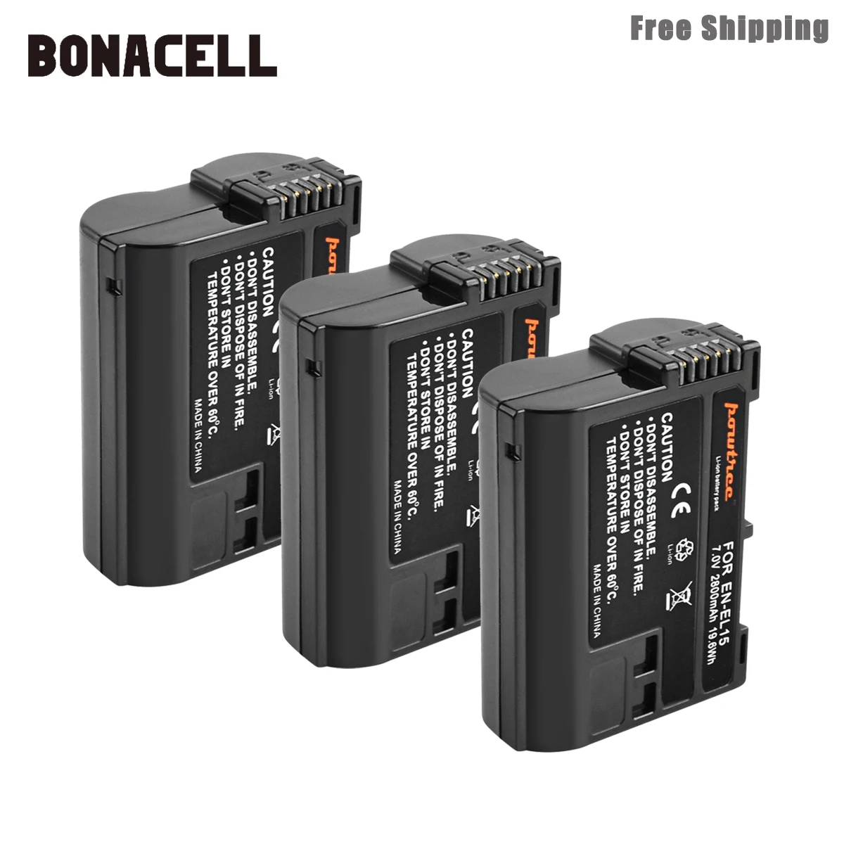 Bonacell 2800mAh EN-EL15 ENEL15 EN EL15 بطارية الكاميرا لنيكون DSLR D600 D610 D800 D800E D810 D7000 D7100 D7200 L50