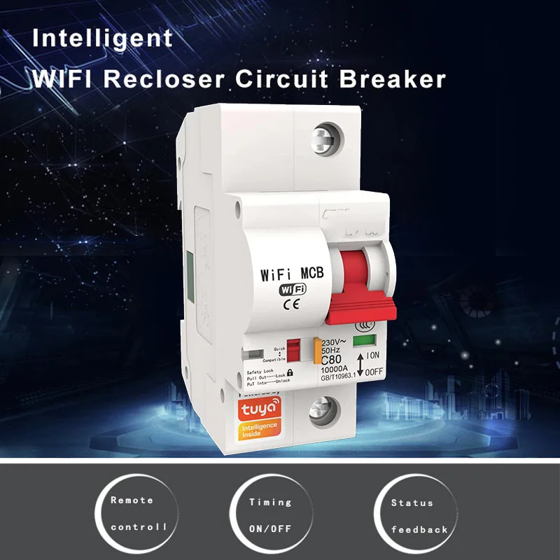 Smart WIFI 2P 32A Circuit Breaker With TUYA App, Takes Up