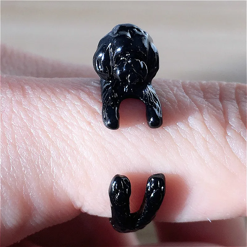 G.SKY 1PCS Adjustable New Fashion Shih Tzu Ring Free Size Cartoon Animal Dog  Ring Jewelry For Pet Lovers