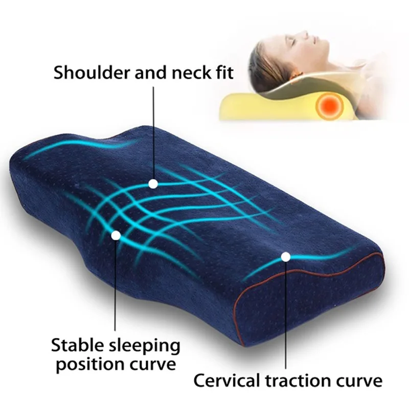 Comfortable Cervical Orthopedic Pillows Latex Neck Care Memory Foam Sleeping Bedroom Pillow Head Neck Support Travesseiro