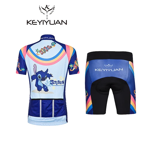 Imagen 2 del producto KEYIYUAN 2025 nuevo conjunto de Jersey de ciclismo de manga corta para niños, camiseta para bicicleta, ropa transpirable para niños de montaña, ropa de bicicleta de verano para niños y niñas