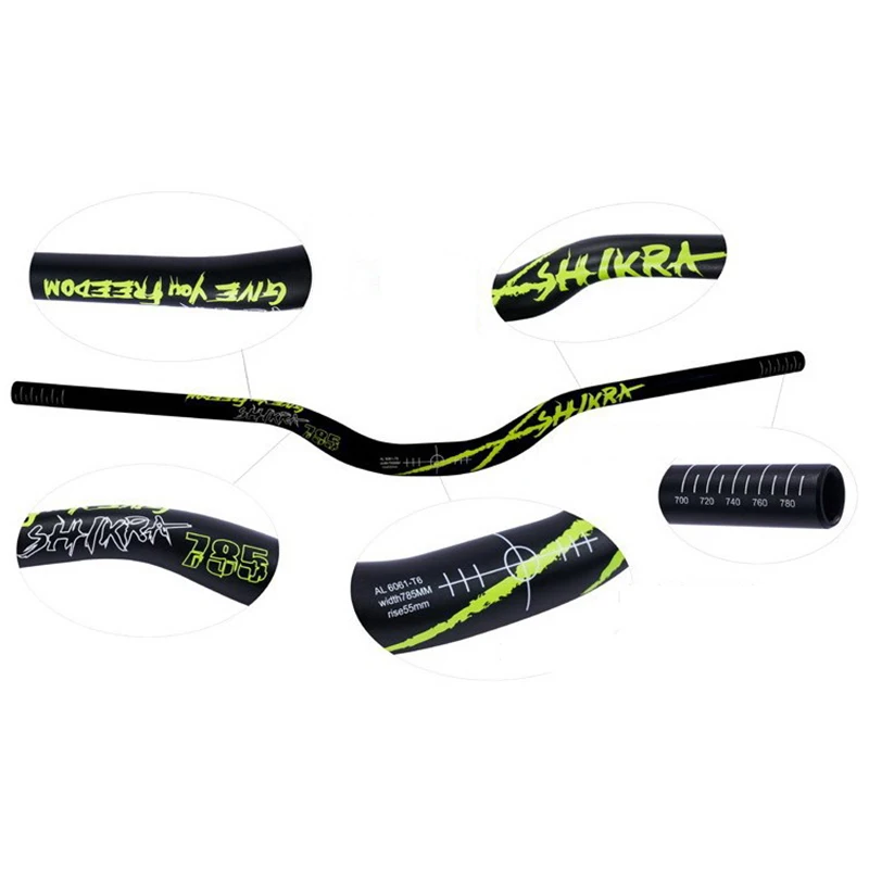 MTB XC AM Bicycle Swallow-shaped Handlebar Bike Handlebar 31.8*785mm Mountain Bike Handle Bar 11 degree Backsweep Rise 55mm