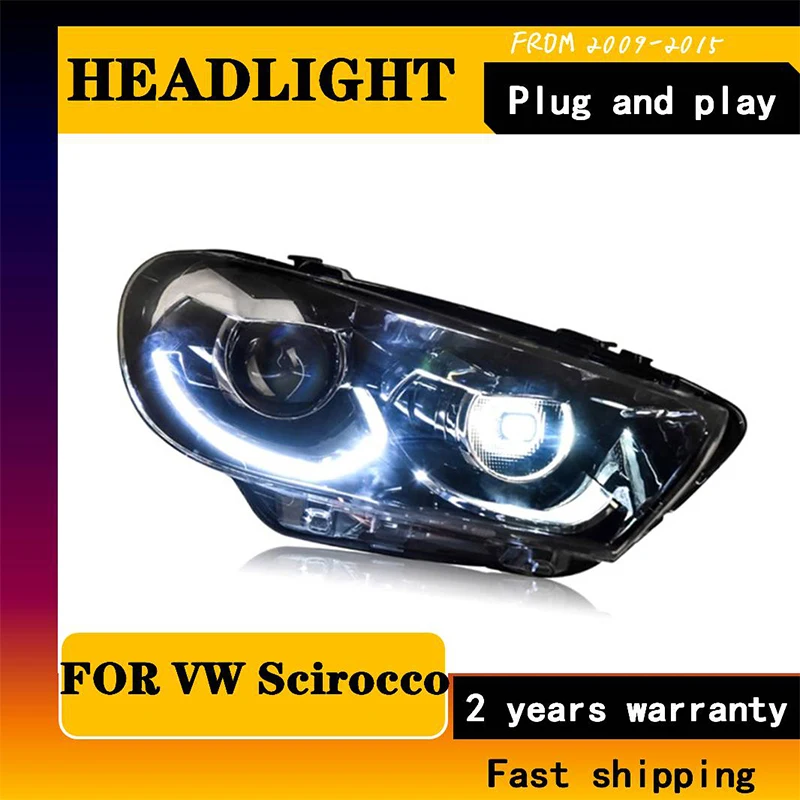 Автостайлинг для фар VW Scirocco 2009-2015 для Scirocco 1,4 T 2,0 T, передняя Биксеноновая линза двойной AM HID комплект Be