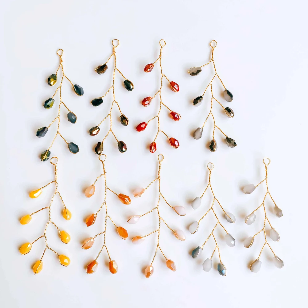 Wire Leaves Resin Plastic Diy Material Earring Accessories Pendant Necklace Eardrop Charms Jewelry Component 4pcs