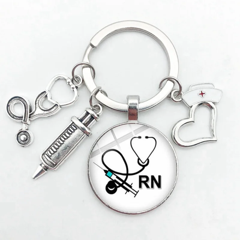 Beautiful Doctor Angel Pattern Badge Keychain Mini Medical Model Best Nurse Day Keychain Medical Graduation Gift