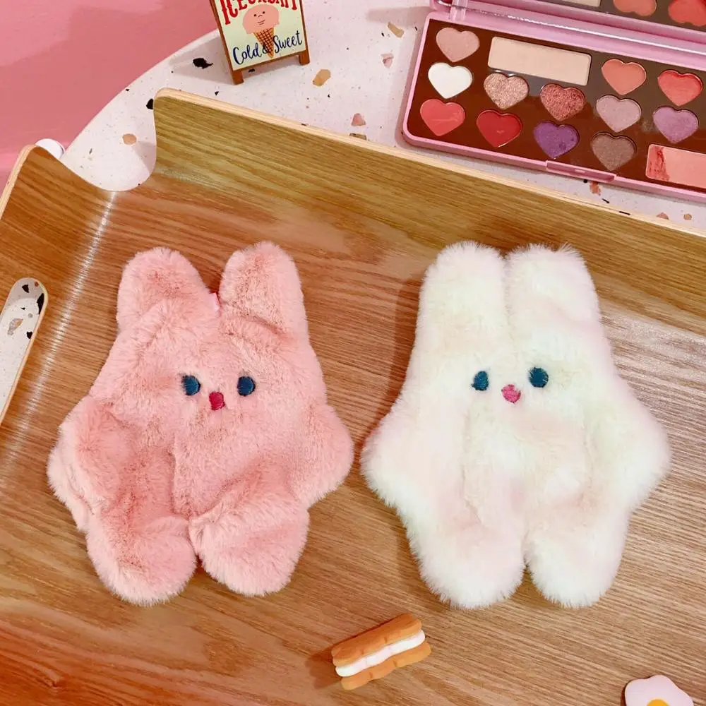 Cute and soft plush rabbit coin purse mini card case cute animal zipper small bag someone kid gift storage bag