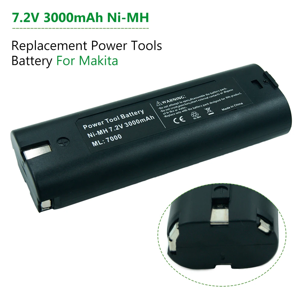 7.2v Ni-Mh akumulator 3000mah dla Makita 7000 7002 7033 6002D 6010D 6018D 6019D 9200D akumulator elektronarzędzi