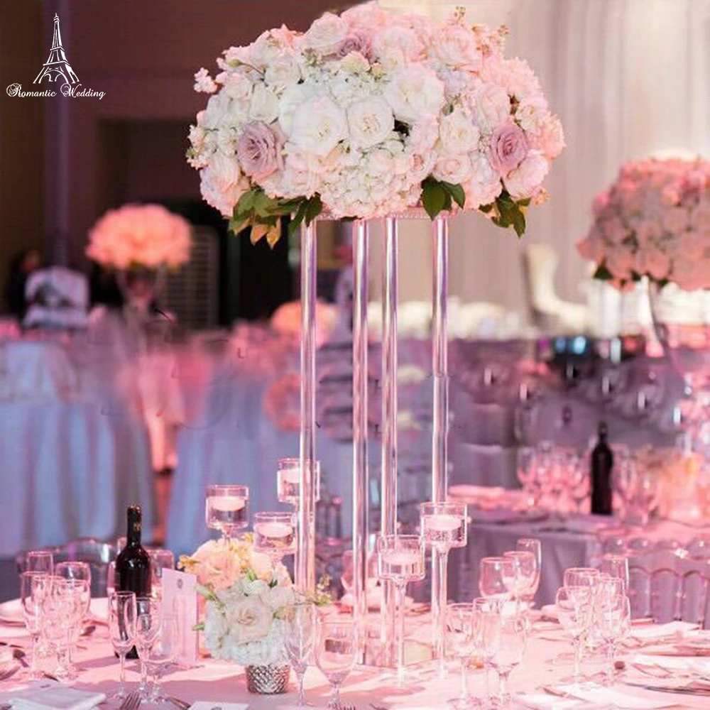 

10pcs/lot Cheap Acrylic Square Frame Flower Vase Column Stand For Wedding Event Party Decoration