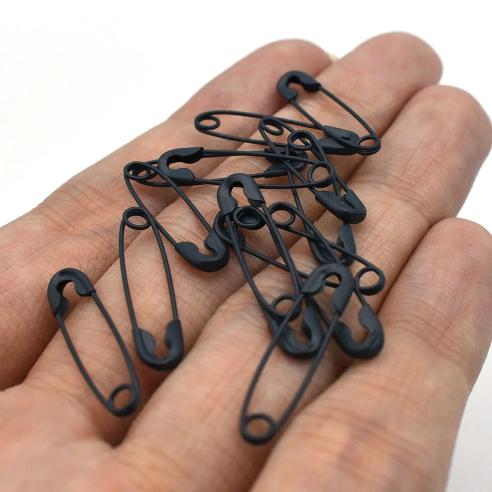 22mm Black Safety Pins Jewelry Making Pins Sewing Safety Pins Finding Gourd Pin Garment Pin Locking Stitch Marker 100pcs