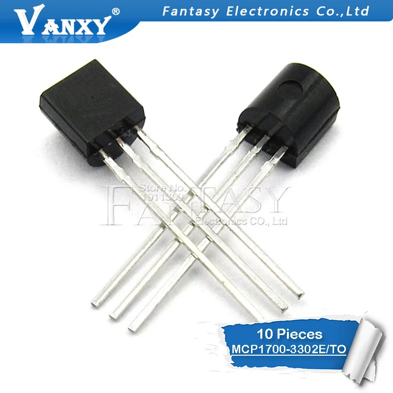 10PCS MCP1700-3302E/TO TO-92 MCP1700 1700-3302E TO92 MCP1700-3302E Fixed LDO Voltage Regulator